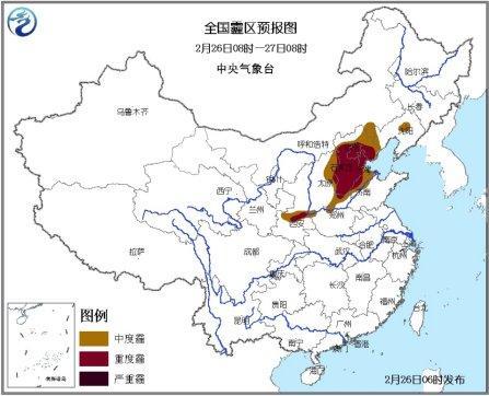 北京山东等地仍有重度霾 26日夜起将逐渐消散